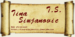 Tina Simjanović vizit kartica